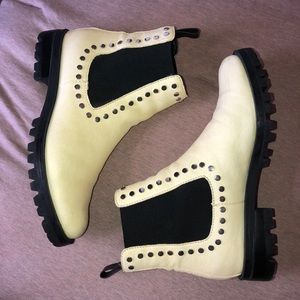 Dolce Vita Off White Studded Chelsea Boots